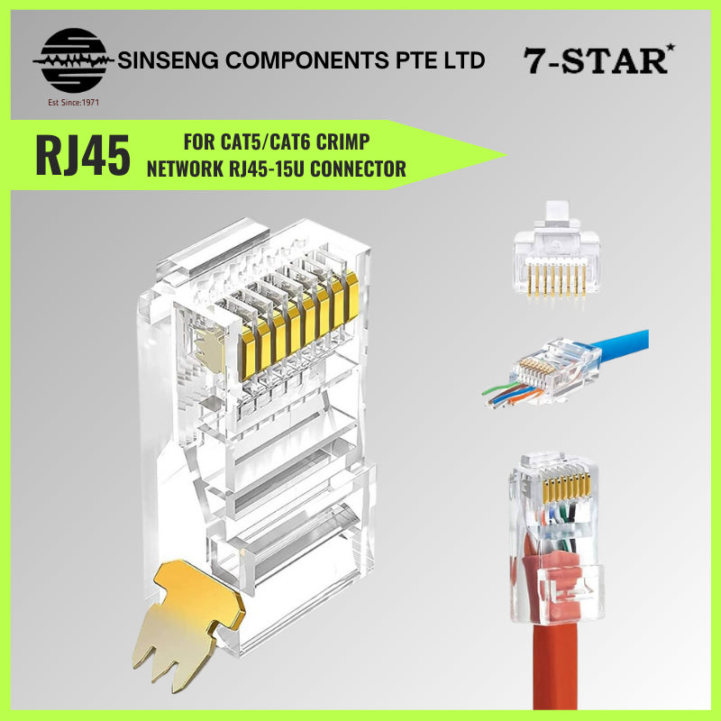 100PCS CAT5E/CAT6 RJ45 Connector for Ethernet Cable | RJ45