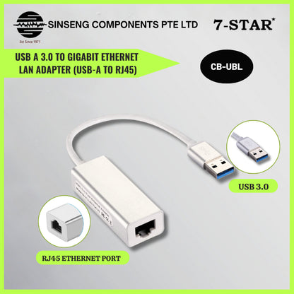 USB 3.0 to Gigabit RJ45 Ethernet Adapter 1000Mbps for MacBook/PC | CB-UBL