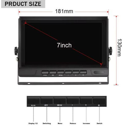 7" LED Monitor | 2 BNC, 1080P AHD/CVBS, 12-24V | LED700HDL