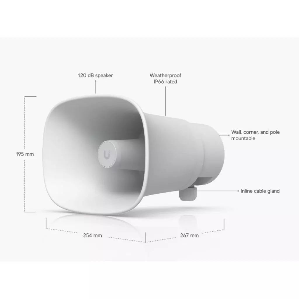 Ubiquiti UP-AI-Horn-Speaker AI Alert Horn Outdoor POE Speaker