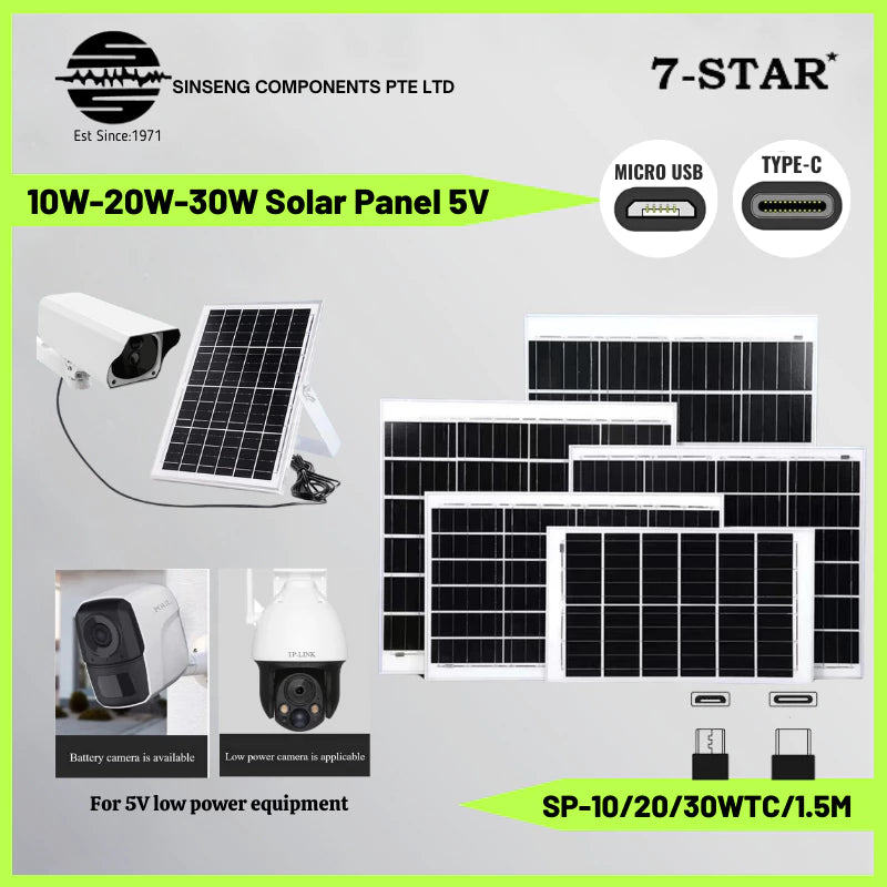 Solar Panel for IP CCTV Camera 3M | TYPE-C | 7SSP-WTCMU/3M