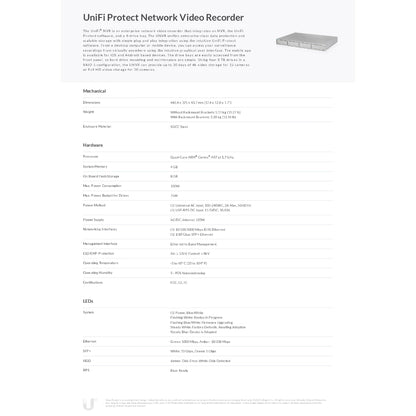 Ubiquiti Unifi UNVR Enterprise UniFi Protect Network Video Recorder NVR | UBQ-UNVR