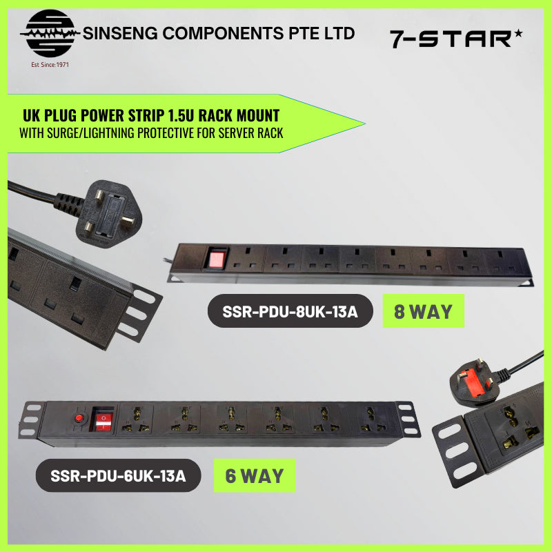6U/9U/12U/15U/18U/22U/27U Server Rack with 2 Fan/4 Fan and 6 Way / 8 Way UK PDU