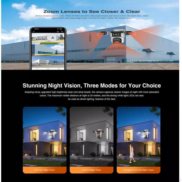 4G SIM Camera 3-Lens | 3-View | 8000mAh Battery + Solar Panel | BG621SR-TZ
