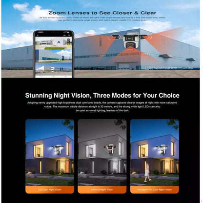 4G SIM Camera 3-Lens | 3-View | 8000mAh Battery + Solar Panel | BG621SR-TZ