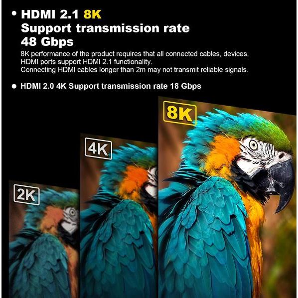 8K HDMI 2.1 Male to Female 270° Adapter | HM-HD(M)-HD(F)-L-UP