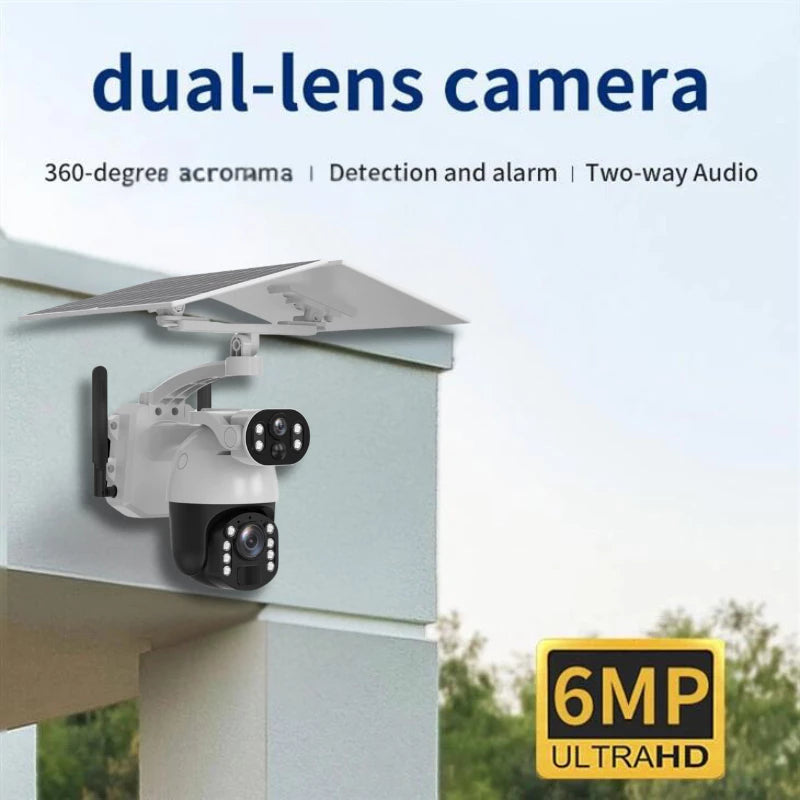6MP 30x Zoom Dual-Lens PTZ Solar IP Camera with 6+6W Solar Panel | Q6MAX+ WIFI/4G