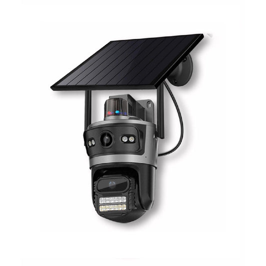 4G Solar Dual 2MP PTZ Camera | 9W Panel | Built in Battery | 24/7 Recording - ICSEE App | QT11B-AOV-4G
