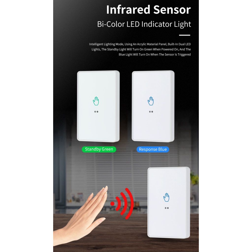 Infrared Touchless Sensor Exit Button 115x40mm/115x70mm | Black & White | DA-EP40/DA-EP70