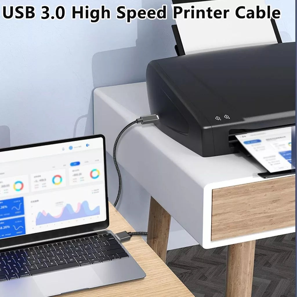 USB 3.0 A to B Cable 1.8m - 3m - 5m | 5Gbps USB 3.0 High - Speed Printer - Scanner Cable | CB-UBA3501