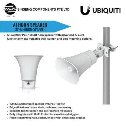 Ubiquiti UP-AI-Horn-Speaker AI Alert Horn Outdoor POE Speaker