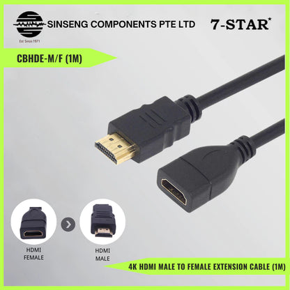 4K HDMI Extender Cable Adapter (1M) Male to Female | CBHDE-M/F