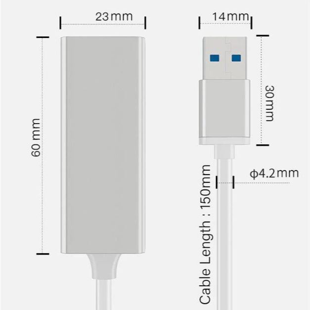 USB 3.0 to Gigabit RJ45 Ethernet Adapter 1000Mbps for MacBook/PC | CB-UBL