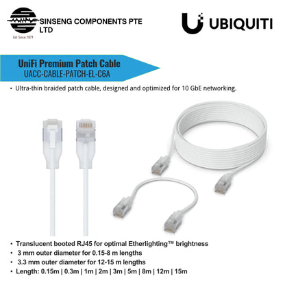 Ubiquiti UniFi Premium Patch Cable CAT6A – 0.15m to 12m | UACC-Cable-Patch-EL-C6A