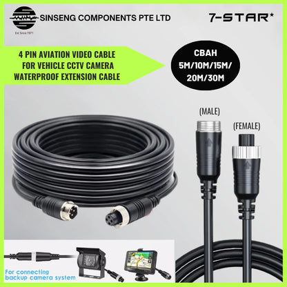 4 Pin Aviation Cable for Truck Vehicle CCTV Camera Waterproof Extension Cable | CBAH-5M-30M