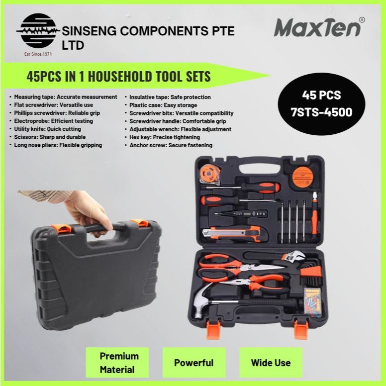 45PCS Household Hand Tool Set with Box | 7STS-4500