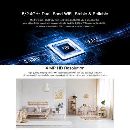 4MP Dual-Band WiFi Camera | Color Night Vision | Pan & Tilt | Two-Way Audio | CS995Q-SP
