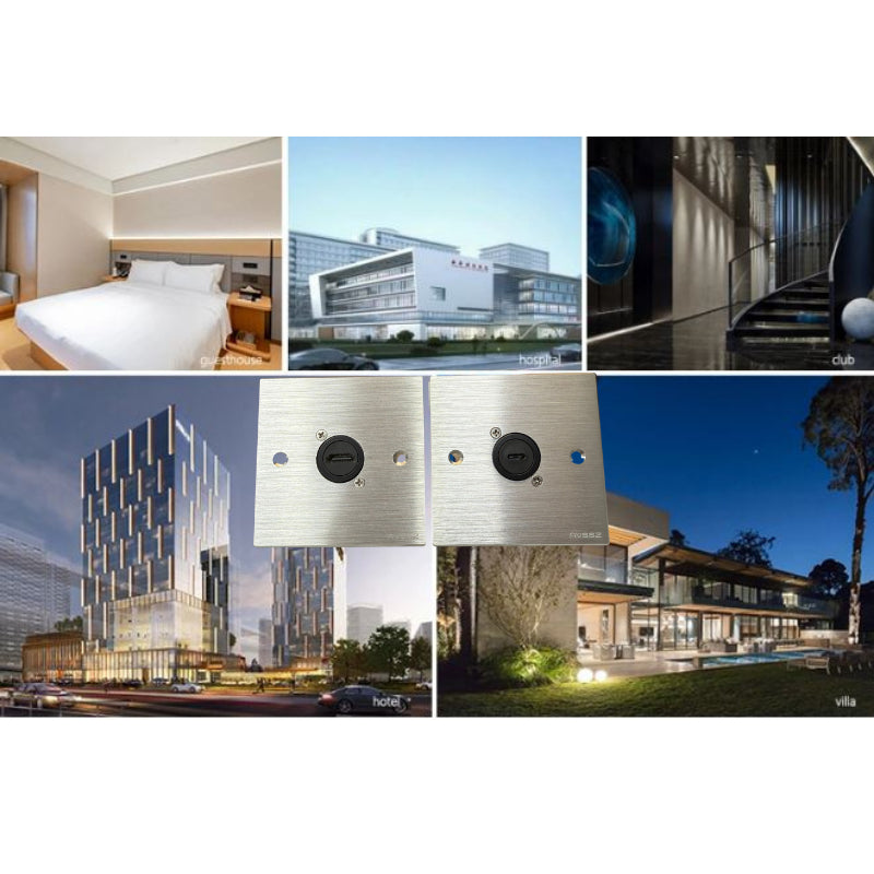 Single Wall Faceplate | USB-C/HDMI Modular for Hotel/Home Wall Socket