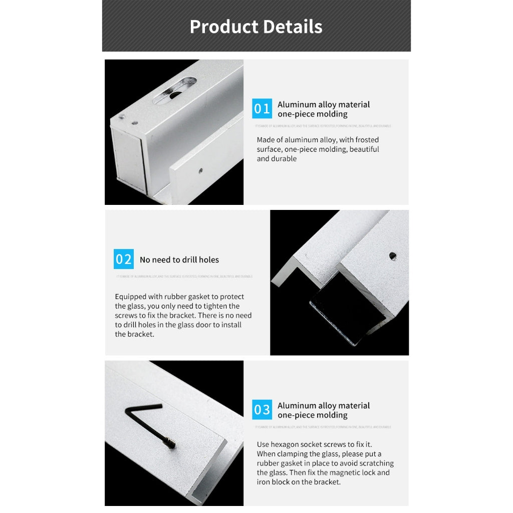 12V Frameless Glass Door Lock Bracket | DSU-600