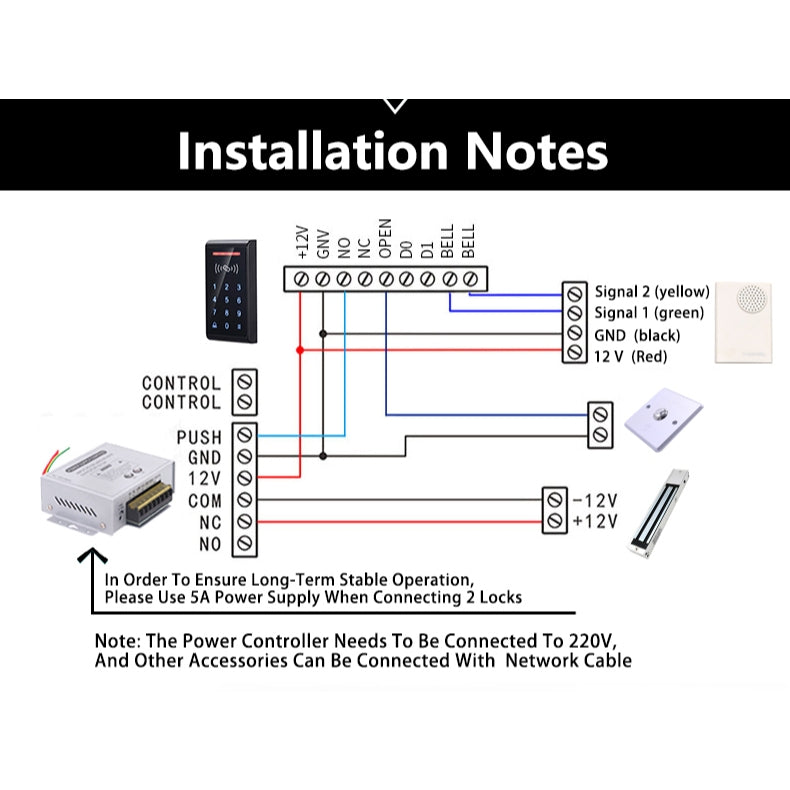 280KG 600lbs 5-Wire Double EM Lock with LED Indicator (Red & Green) | 7SDA-EM600DLED