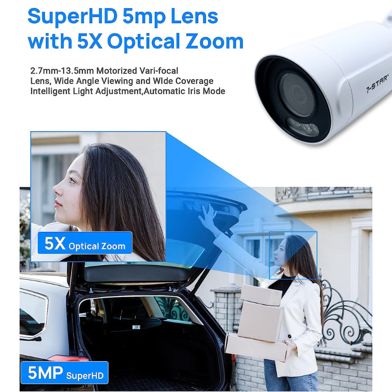5MP ColorVu Audio Warm IR Bullet Network Camera (2.7mm-13.5mm) - White | SC1059FC-AVF2713