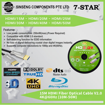 4K HDMI 2.0 Fiber Optic Cable 60Hz | HDMI/15-100M