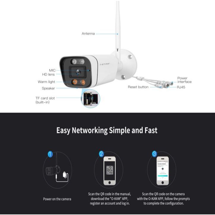 5MP Full Color Night Vision IP Camera with Motion Detection | 7S-SC58QFC