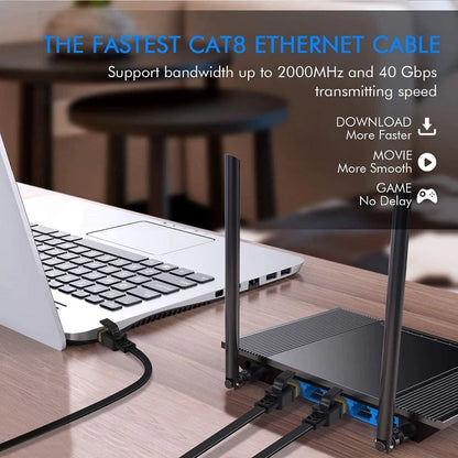 Cat8 Flat Ethernet Cable RJ45 Network Cable | 1M to 50M | CBL8