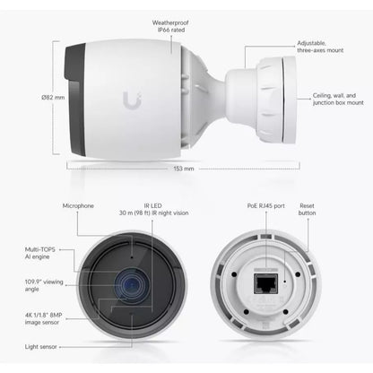 G6 8MP 4K AI Bullet IP Camera | UVC-G6-Bullet