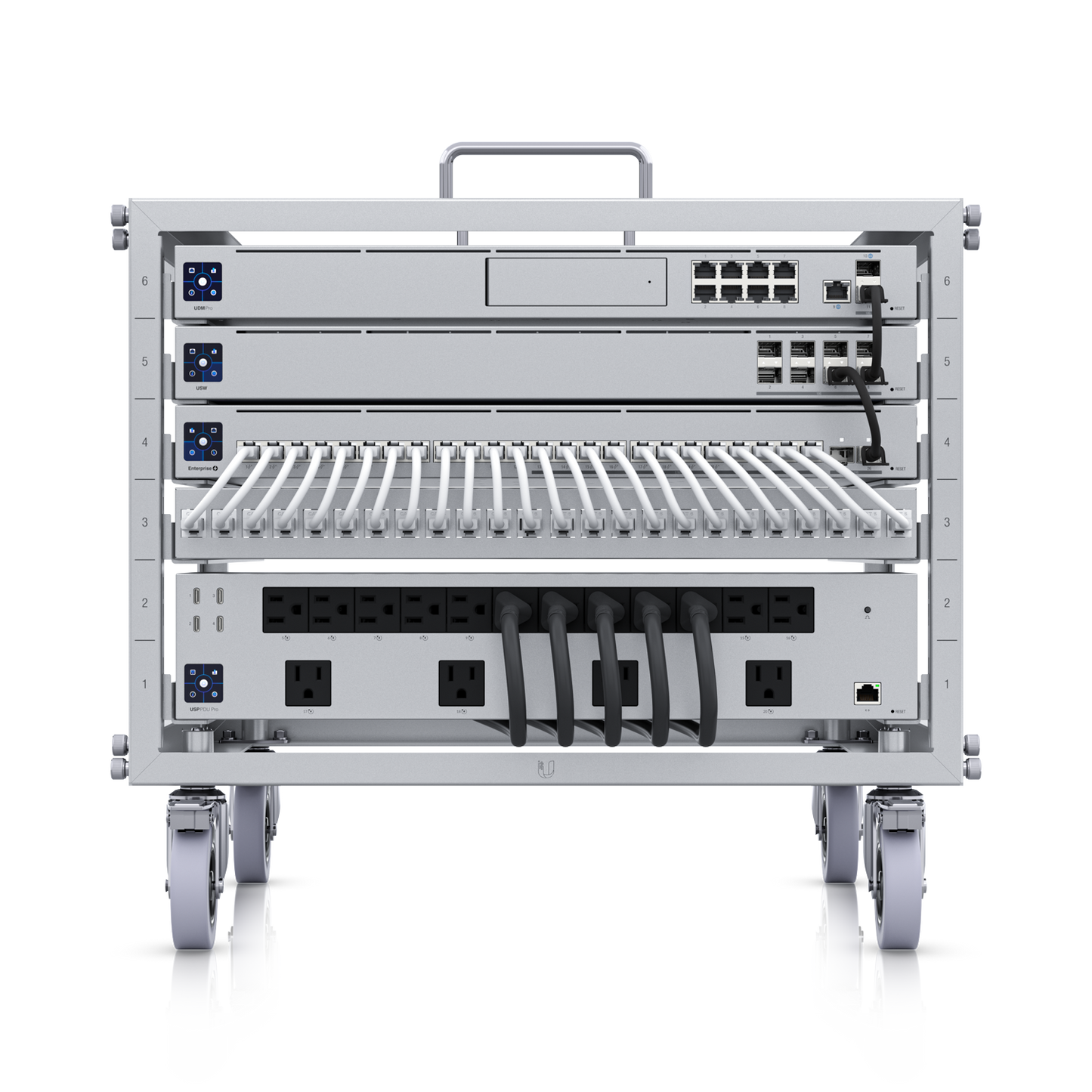 Ubiquiti UniFi Toolless Mini Rack U-Rack-6U-TL 6U Open Frame Rack with Lockable Casters | UBQ-U-RACK-6U-TL