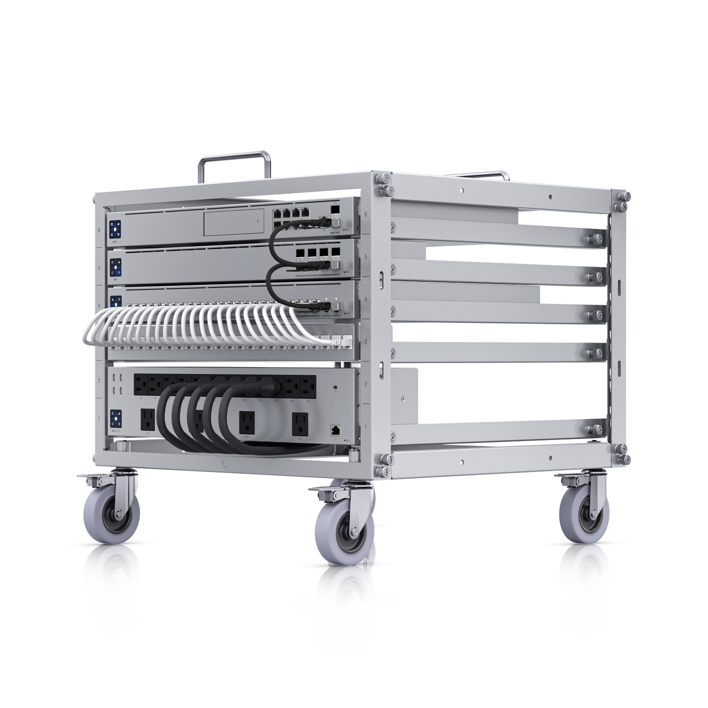 Ubiquiti UniFi Toolless Mini Rack U-Rack-6U-TL 6U Open Frame Rack with Lockable Casters | UBQ-U-RACK-6U-TL