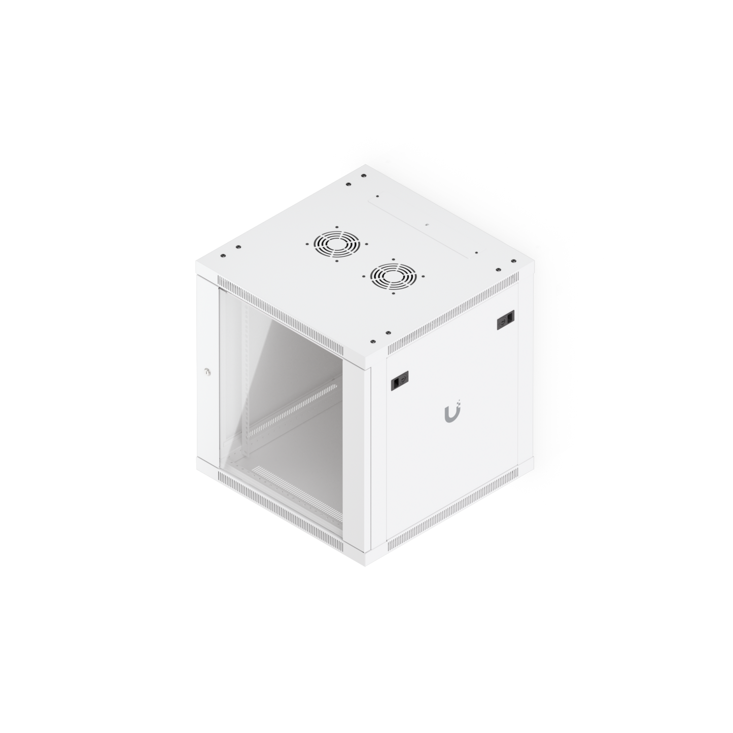 UniFi 12U Wall Mount Rack Cabinet 600mm Glass Door with 2 Cooling Fans | UBQ-UACC-RACK-12U-WALL-600-G