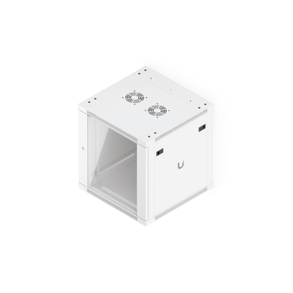 UniFi 12U Wall Mount Rack Cabinet 600mm Glass Door with 2 Cooling Fans | UBQ-UACC-RACK-12U-WALL-600-G