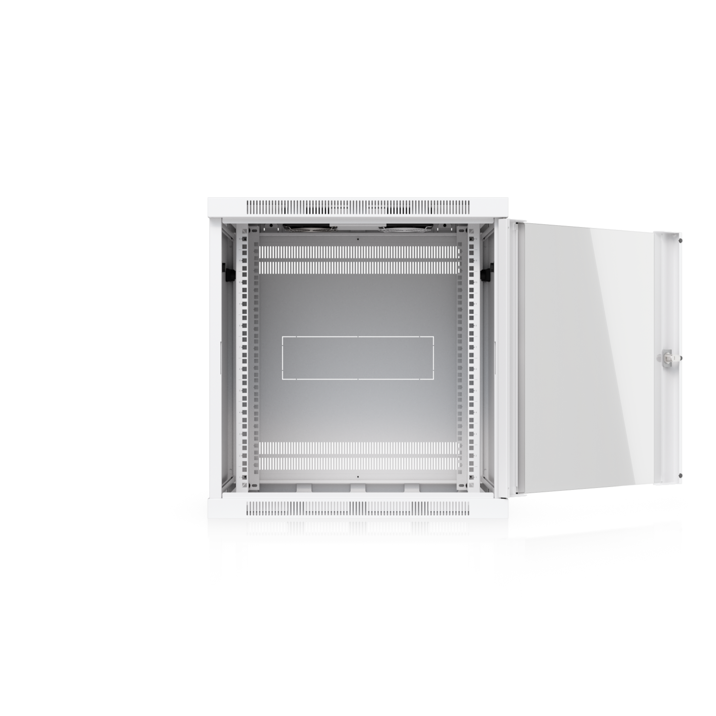 UniFi 12U Wall Mount Rack Cabinet 600mm Glass Door with 2 Cooling Fans | UBQ-UACC-RACK-12U-WALL-600-G
