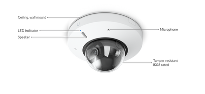 Ubiquiti Unifi G6 Mini Dome UVC-G6-Mini-Dome-W 4K 8MP PoE AI Security Camera